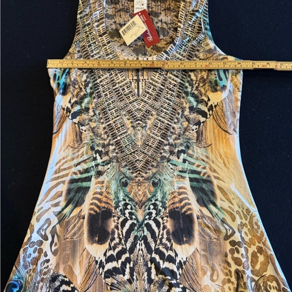 Panhandle Slim Jr Sleeveless Peacock Design lace hem Dress.  NWT Sized Small - Picture 4 of 6